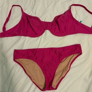 J. Crew 1993 Underwire Women's Pink Bikini Set